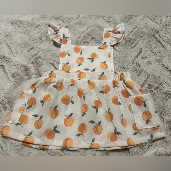 Nicole Miller Peach Print Toddler Kids Dress - Picture 4 of 5